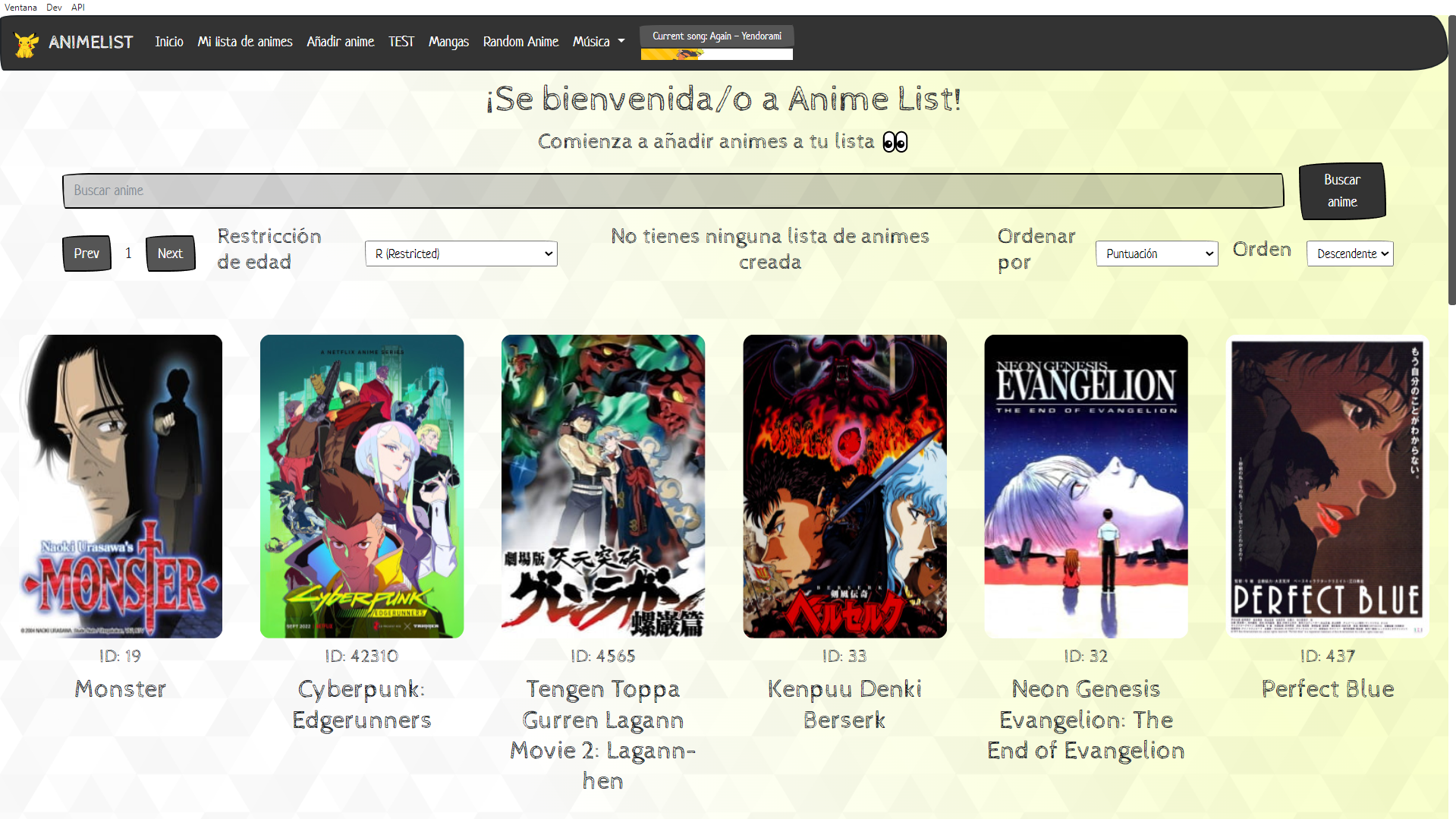 Animelist Project